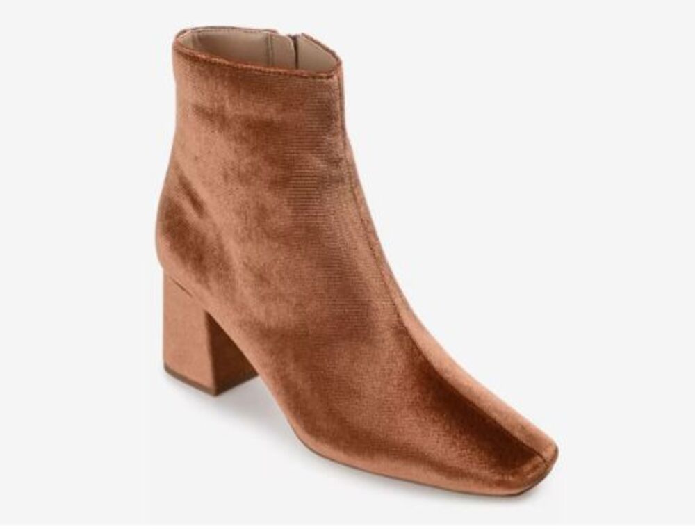 Journee Collection Hazara Bootie Womens Size 11 Brown Velvet